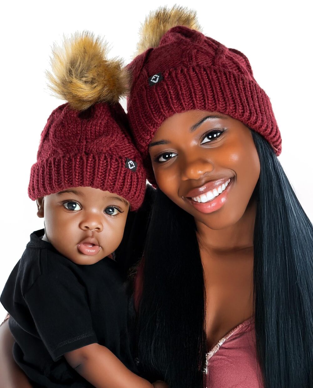 6179 Mom and Me Matching Beanies, Mom and Baby Matching Winter Hats, Baby